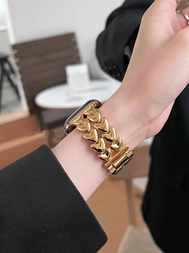 Overlegen Luksus rustfritt stål lenke for Apple Watch-rem Serie S11/10/8/7/9 40mm 41mm 38mm 42mm 44mm 45mm 46mm Stropp