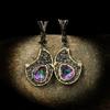 Orecchini da Donna in Stile Etnico Retrò a Diamante Esagerato Stile Esotico Incastonati con Cristallo Orecchini ad Anello Bicolore