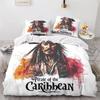 Pirates Movie Duvet Cover Set, Comforter Set Bedding Set With Zipper Ties And Pillowcases For Teens And Adults Bedroom Decor