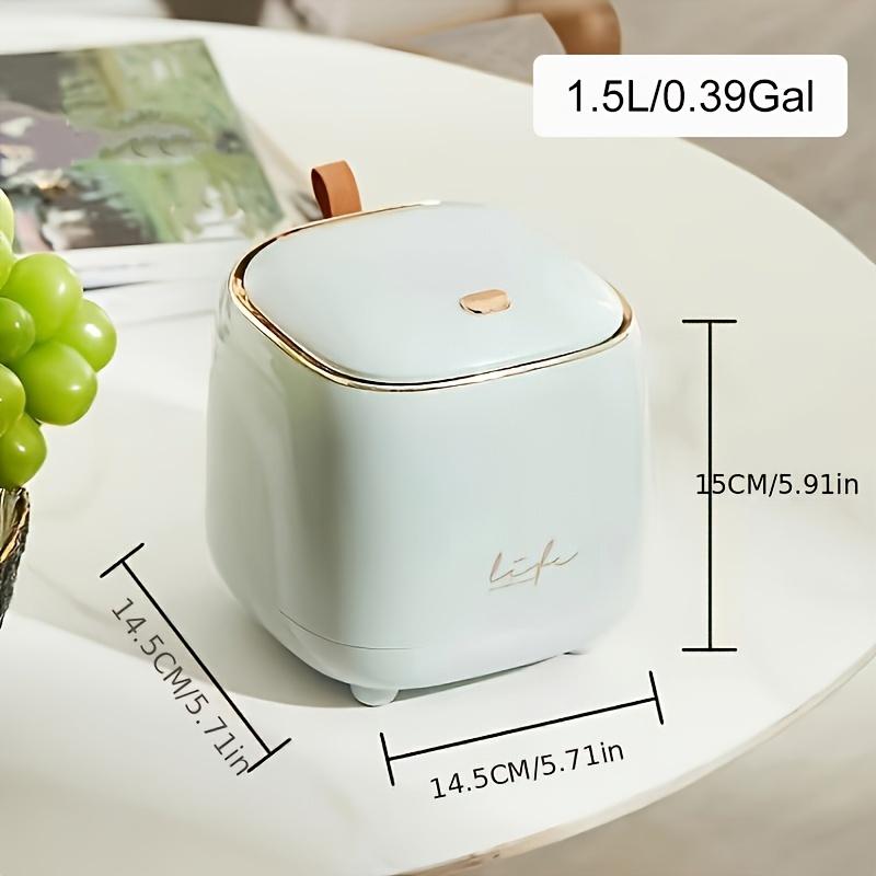 1pc 1.5L Press Type Desktop Mini Garbage Can for Kitchen Bathroom Bedroom Office, Home Decor and Storage