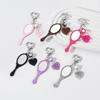Retro Handle Mirror Element With Heart Keychain Exquisite Patterned Small Mirror Car Pendant Creative Bag Charms Hanging