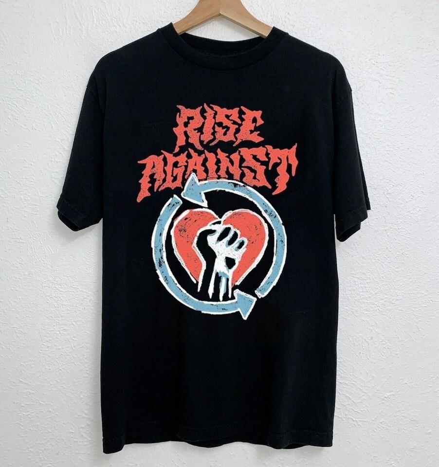 Rise Against Chalk HeartFist Short Sleeve Black All Size T-Shirt AR375