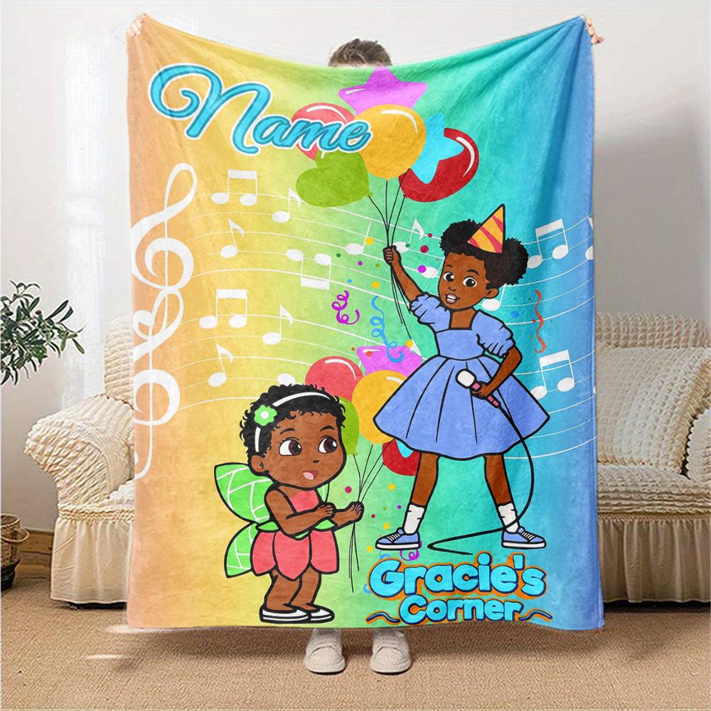 Customiz Name Personality Gracies Corner Blanket Soft &Warm Sofa Office Bed Travel Lunch Break Blanket, Gift Suitable All Seasons