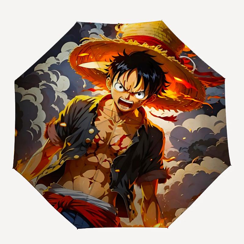 

1pc Luffy, Straw Hat Automatic Folding Umbrella, 8 Ribs for All-Season Use 039