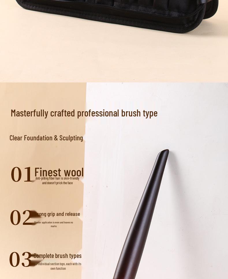 18-Piece Professional Makeup Brush Set with High-Grade Animal Hair
