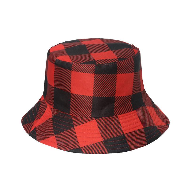 

M Size Plaid Fisherman Hat In Red Yellow Green Blue Black Pink червоний