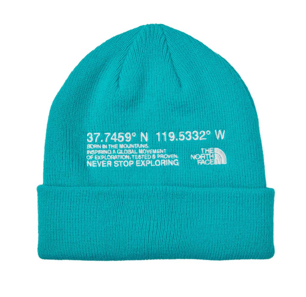 The North Face Embroidered Bulled Warm and Cold Geyser Free Size Beanie, Unisex, Weather, Aqua,