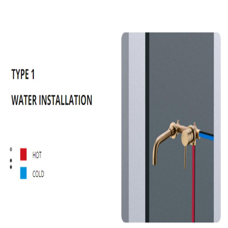 Rubinetto da Cucina a Parete Rubinetto per Lavabo da Bagno Ottone Massiccio Oro Spazzolato Miscelatore Acqua Calda Fredda Rubinetto con Beccuccio Girevole per Lavabo