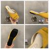 Fashion Fashion Square Toe Ladies Flats Slippers Sandals Shoes Summer Beach Female Slides Women Flats Slippers Shoes