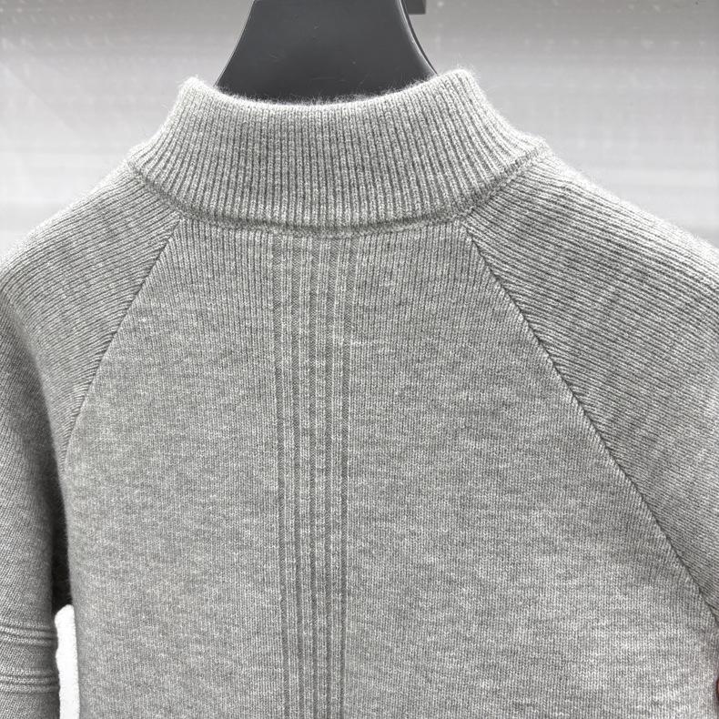 Men's Retro Jacquard Knit Sweater with Zipper Collar - Stylish & Versatile for Autumn/Winter