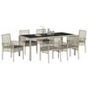 Garden Dining Set 7 pcs Light Grey Poly Rattan