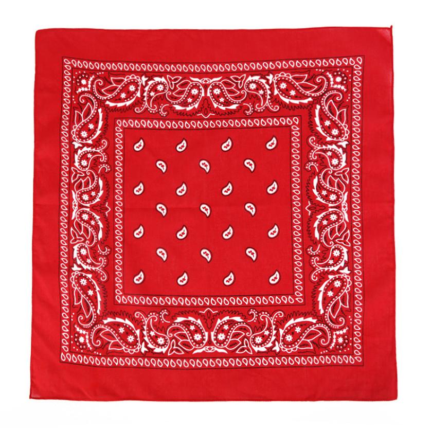 

Fashion Hip Hop Bandana Kerchief Unisex Black Hair Band Neck Scarf Headwear Wrist Wraps Head Square Scarves Print Handkerchief 55CM-55CM красный