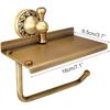 Toilet Paper Holder with Phone Shelf, Bathroom Toilet Paper Roll Holder Antique Bronze Brass Wall Mounted Bathroom Hardware Accessories,Pattern