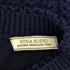 Nina Ricci Made In Italy Wool Silk Blend Short Sleeve Crochet Knit S Navy Women Used
