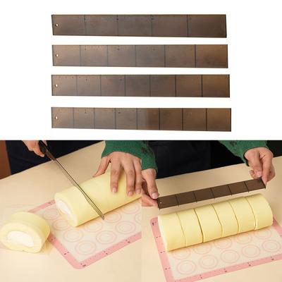 4Pcs Cake Cutting Roll Scale Ruler Uniform Division Mold Auxiliary Tool Kitchen Pastry Baking Ruler Easy To Clean