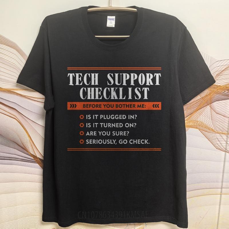 Plus Size Summer For Him T Shirt Tech Support Checklist Before You Bother Me Is It Plugged In Is It Turned On Are You Sure