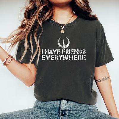 Ich habe überall Freunde Unisex T-Shirt Andor inspiriertes Shirt Lässig Kurzarm Rundhals T-Shirt Vintage Männer Frauen Grafik T-Shirt