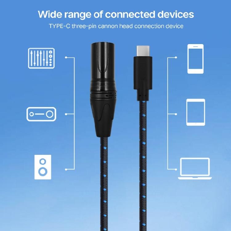 Professional TypeC Male to XL Cable Exceptional Sound Clarities for Laptops