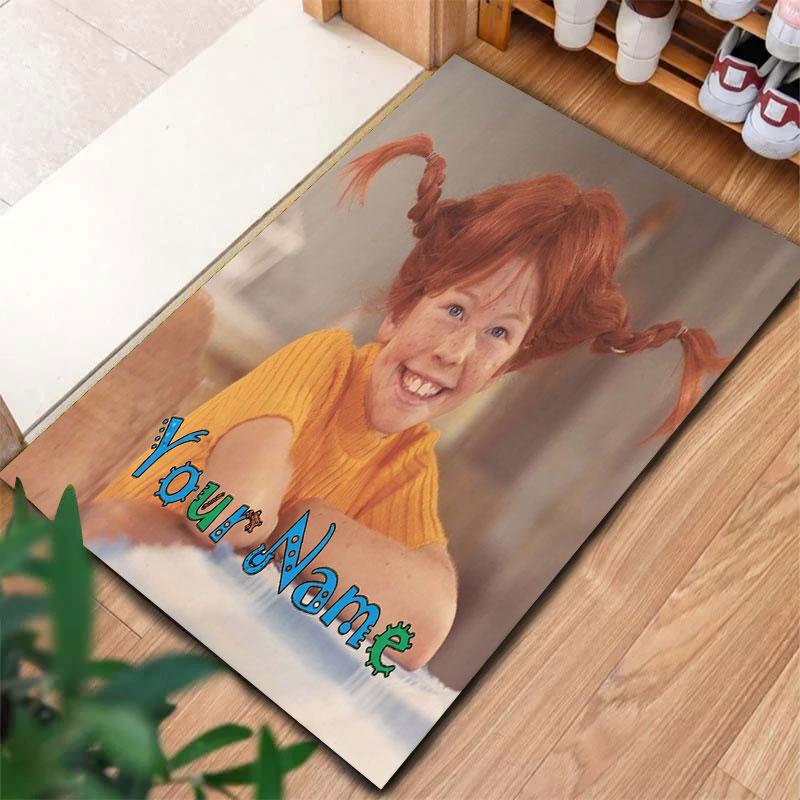 Pippi Longstocking Custom Name Carpet Rug for Living Room Bedroom Home Sofa Decoration,Kids play Non-slip Floor Mat