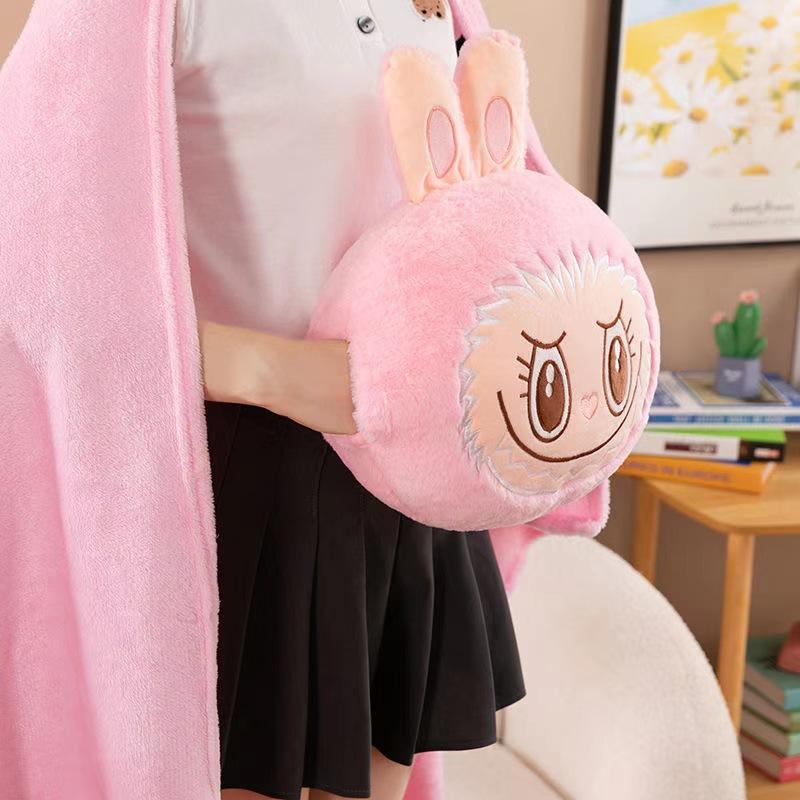 New Matte Labubu Fabric Pillow, Quilt, Air Conditioner Blanket, Car Cushion, Backpack, Hand-held Car Blanket