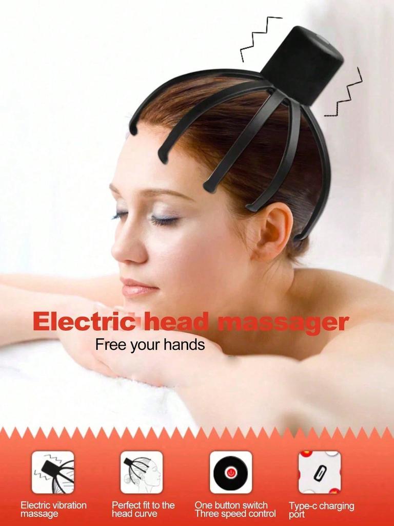 Intelligent Electric Octopus Head Massager for Scalp Relaxation and Meridian Dredging Soul Extraction Tool