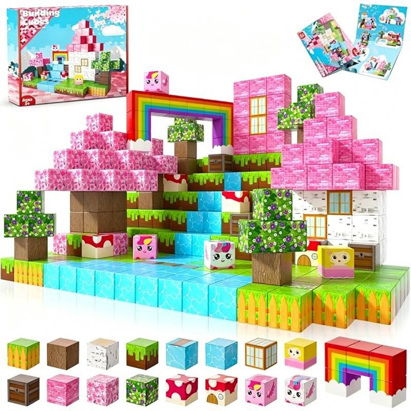 Minecraft Magnetic Building Blocks Set For Kids With Diy Assembly And Brain Development
