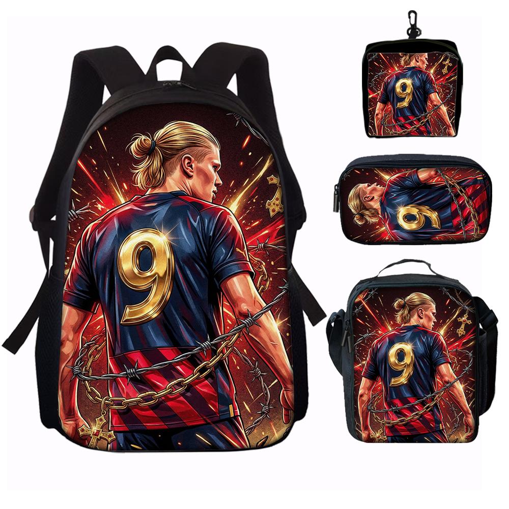 1/2/3/4/5PC Soccer Star Pattern Backpack Set – Large-Capacity Casual Backpack with Matching Clutch & Tote Bag, Perfect for Daily