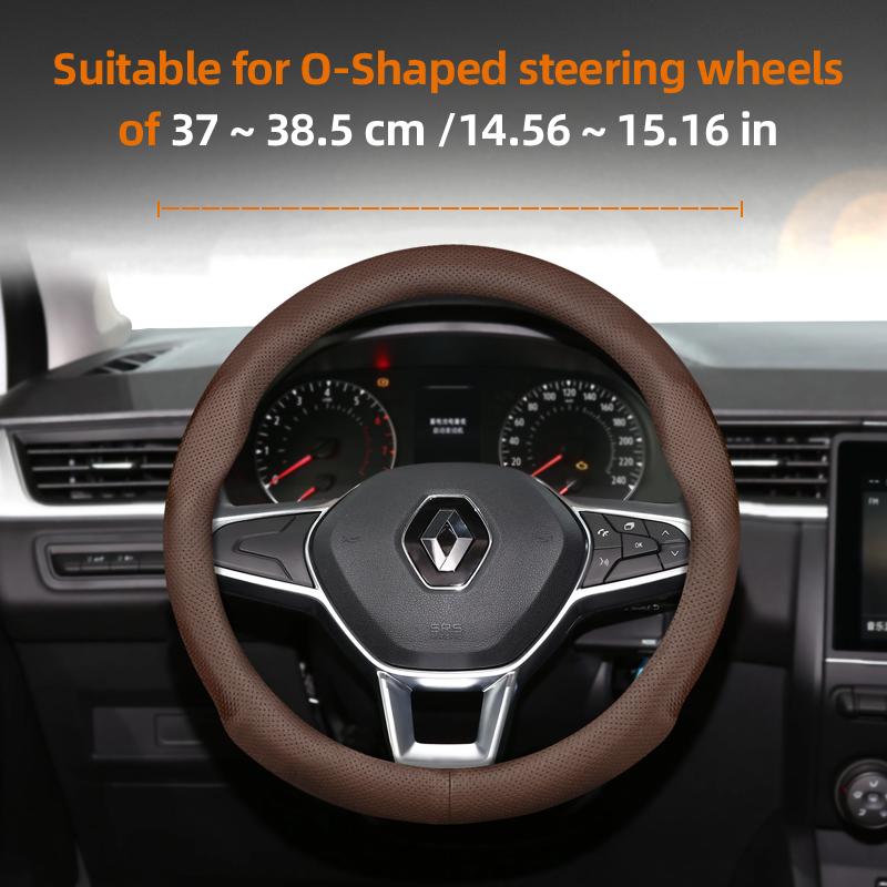 ZKMD1 Suitable for Renault Ultra-Thin Breathable Leather Steering Wheel Cover Suitable for Megane 3 2 4 Clio4 5 Captur Trafic