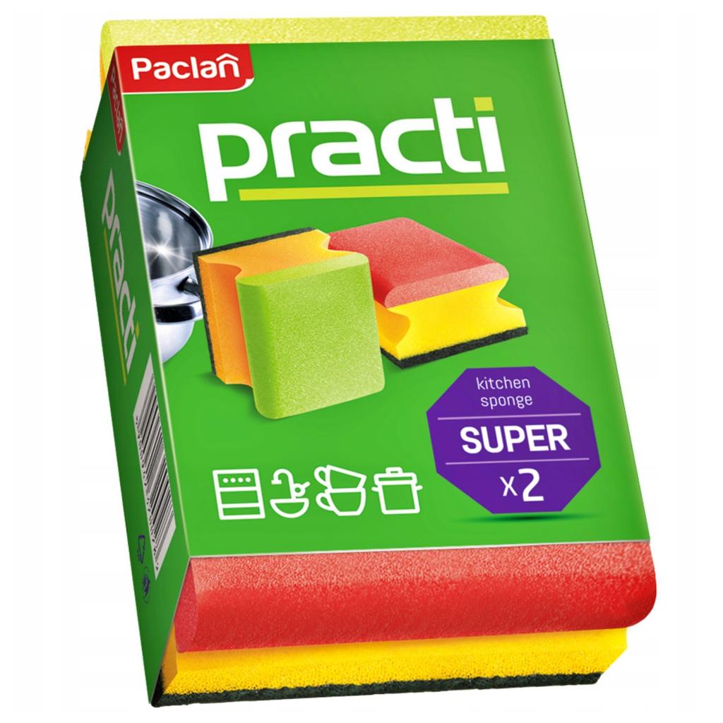 Gąbki do naczyń paclan practi-kolor 2szt 135504