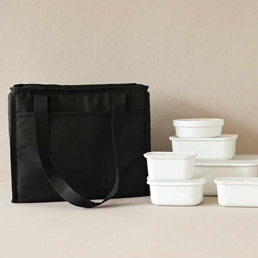 Portable Large Capacity Insulated Lunch Bag Solid Color Handheld Tote Bag Waterproof Wear-resistant Shopping bag