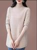 Mid-Length Woolen Sweater for Women: New Winter Thickened Plus Size, Half-High Collar Knitwear.