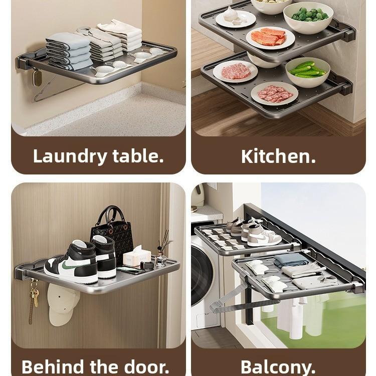 Aluminium Badezimmer-Wandregal mit Haken für Duschaufbewahrung und Handtuchorganisation