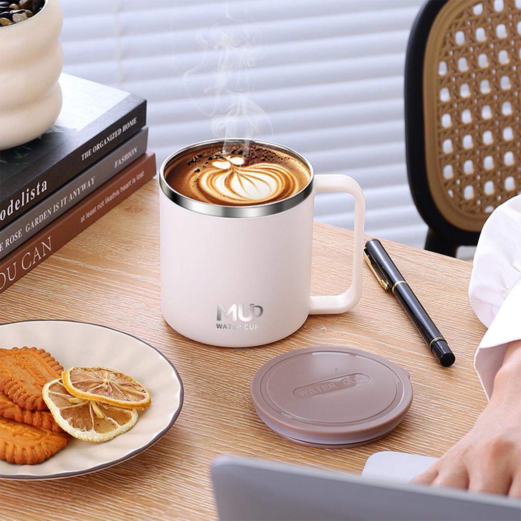 400ML Portable Insulated Mug 304 Stainless Steel Coffee Cup With Handle Cold And Hot Resistant Drinking Cup For Student Adult