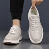Winter Men's Casual Shoes Trend Sneakers 2024 Lace-up Genuine Leather Sneaker Men Shoes Flat Soft Sole with Fur Warm Shoe