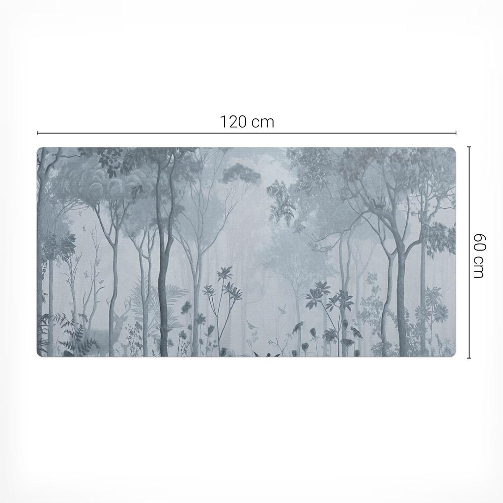 Gaming Protective Mat for Keyboard and Mouse Forest Fog Landscape 120x60 cm