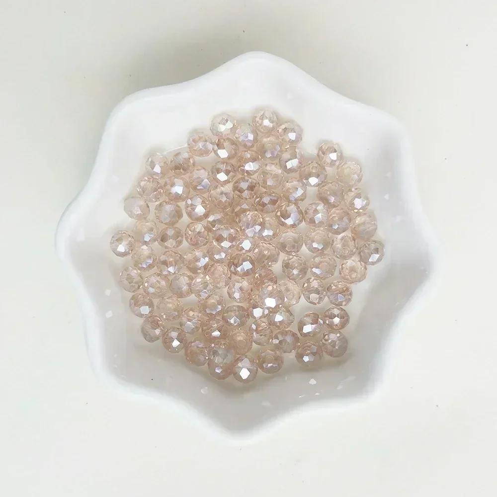 50pcs Translucent Czech Crystal Glass Bead Faceted Colorful Spacer Bead for Jewelry Making DIY Bracelet Necklace Accessories
