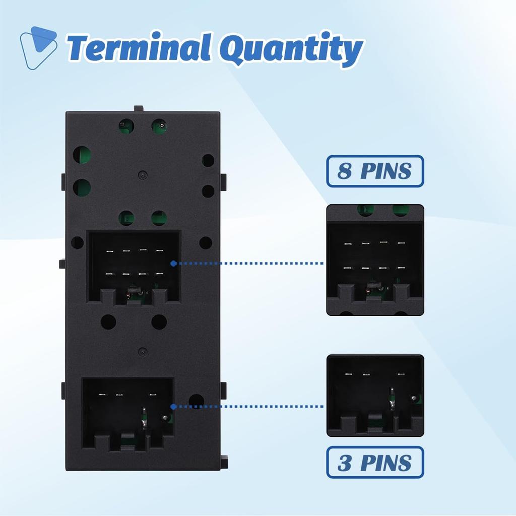 Power Window Control Switch Master Door Button Compatible With 2003-2008 Ford Crown Victoria/F150/Expedition, 06-08 Lincoln Mark LT, 03-08 Mercury