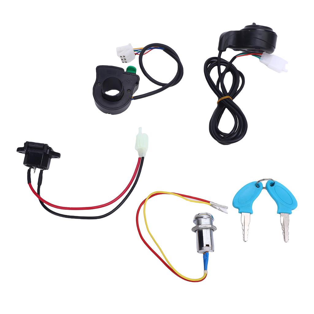 3-in-1 Lenkerschalter mit Zündschloss Daumengas Ladeanschluss Kit für Elektrofahrrad