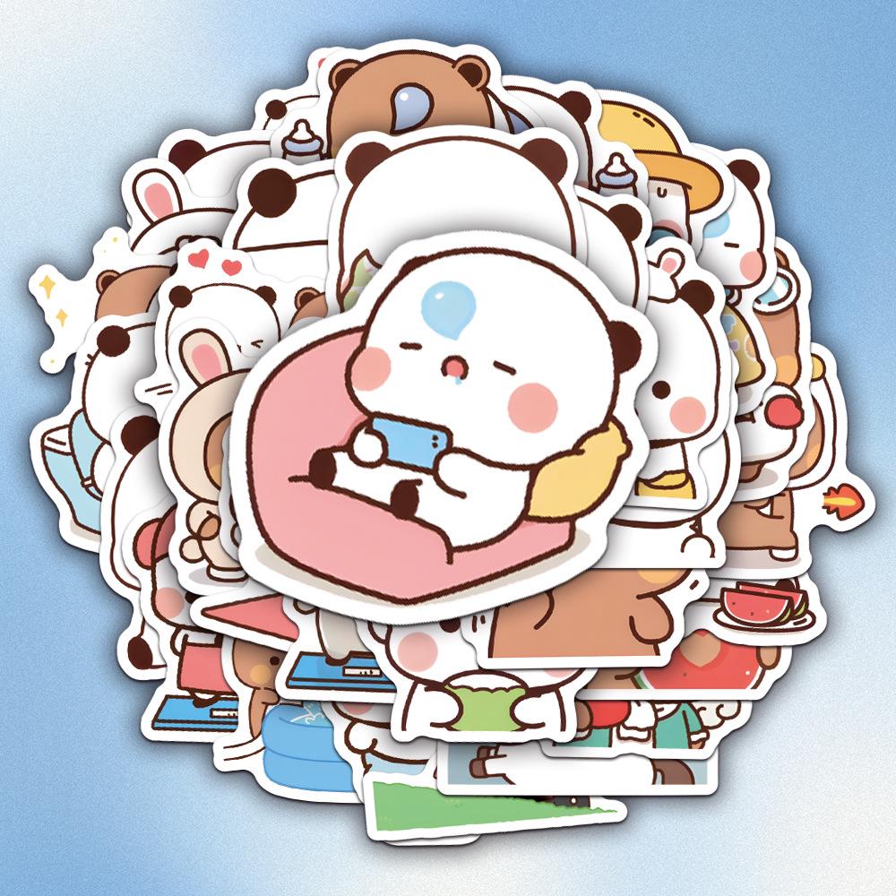 

64-Piece Cute Cartoon Stationery Sticker Set for Children s Notebooks
