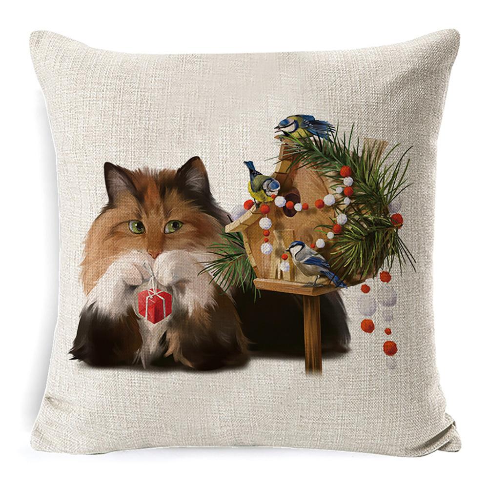 African Animal Linen Cushion Cover Office Sofa Cushion Office Lumbar Pillow Small Pillow