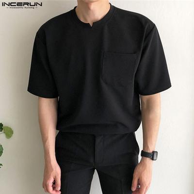 Sommer Herren Rundhals Kurzarm T-Shirts Basic Oberteile