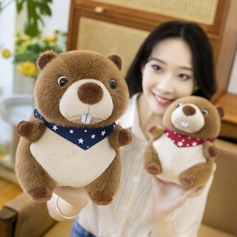 Stuffed Groundhog Cute Animal With Short Plush Toy For Childrens Decoration