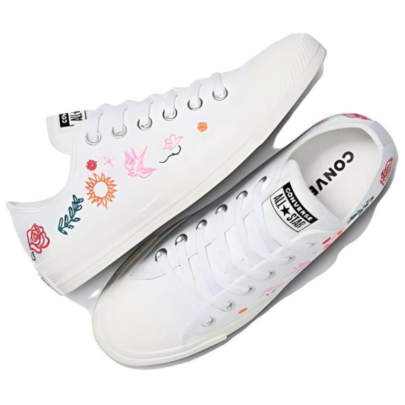 Converse Chuck Taylor All Star Comfortable & Versatile Non-Slip Shock Absorbing Low-Top Canvas Shoes Women's White