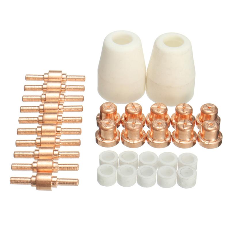 32pcs PT 31 LG-40 40A Standard Size Plasma Cutter Tip Electrodes Nozzles Kit Consumable Electrode Cutting Welder Torch Accessory