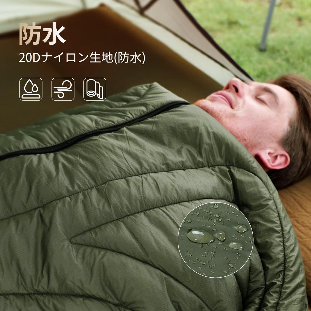 1TG Tactical Weighted Blanket for 3M Thinsulate 380T Nylon Perfect for Outdoor Sleeping Shoulder and Knee Car Home and Emergency Large Green Summer,