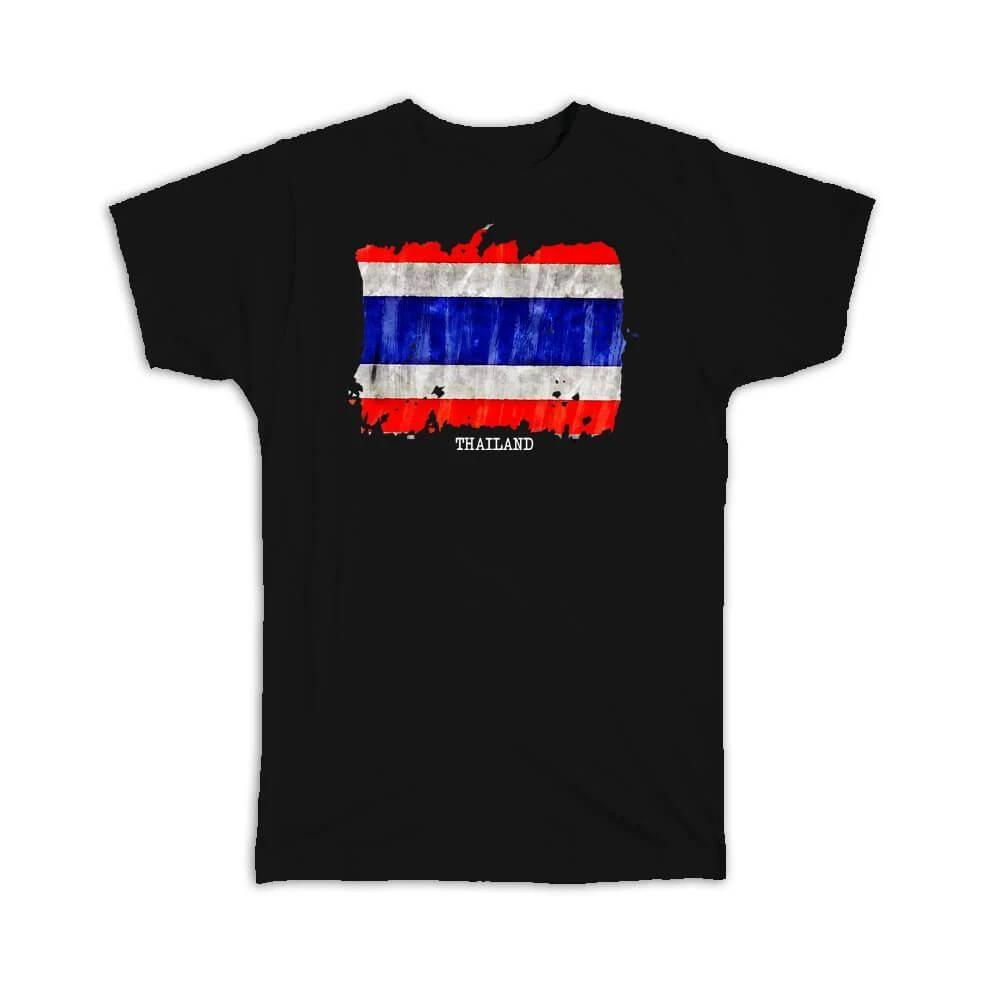 Gift T-Shirt : Thailand Flag Asia Travel Expat Country Watercolor S