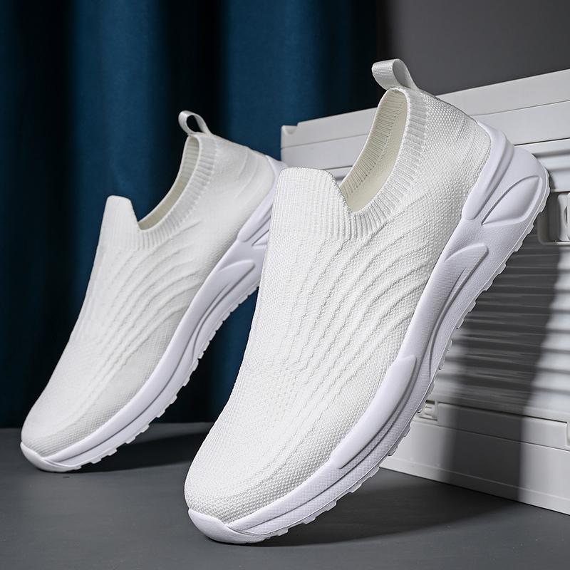 Men Mesh Casual Shoes Breathable High Quality Sneakers Trendy Slip on Lightweight Black Big Size Fashion Walking Man Tenis Shoe