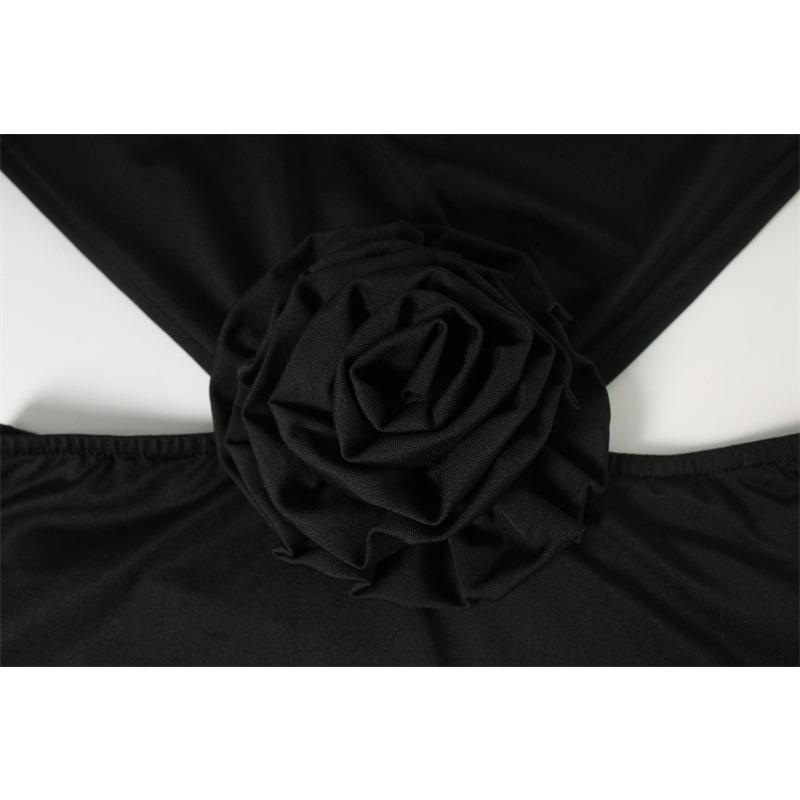 Pure Desire for Summer Chic Chic Chic Waist Half High Neck Floral Embellished Dress