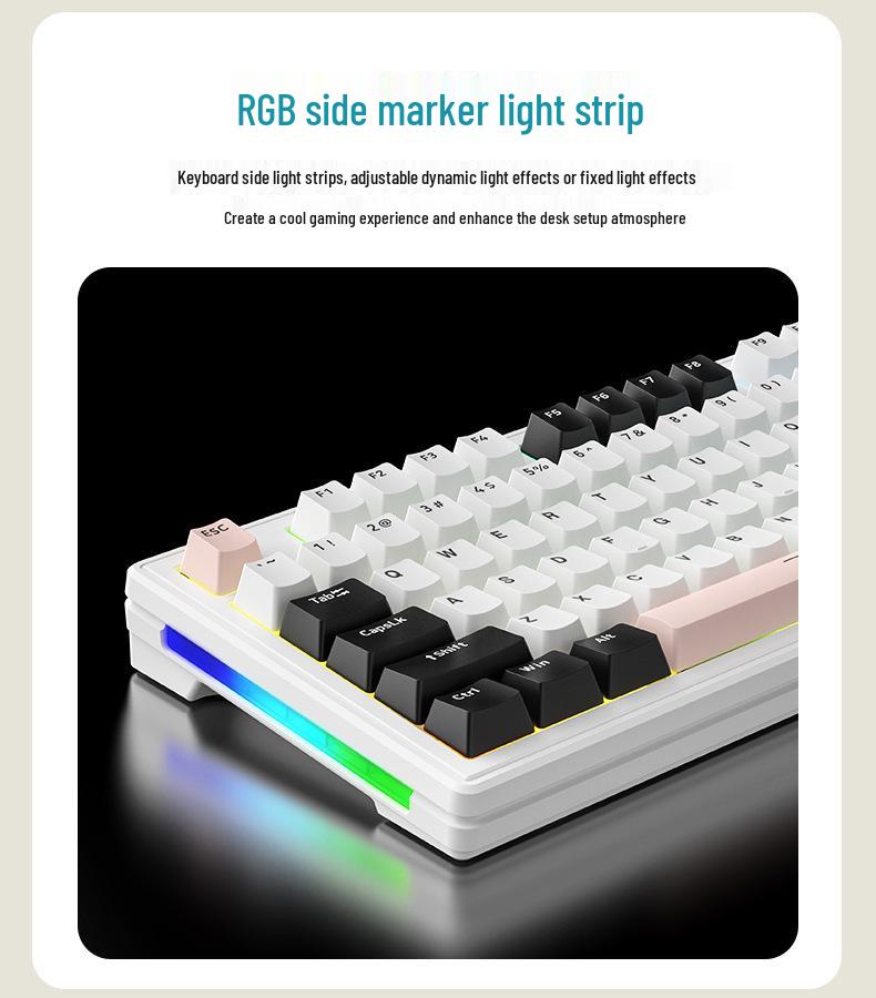 Xinmeng M87 Wireless RGB Mechanical Gaming Keyboard with Bluetooth, Customizable Hot-Swappable Gasket, Wired/Wireless Modes