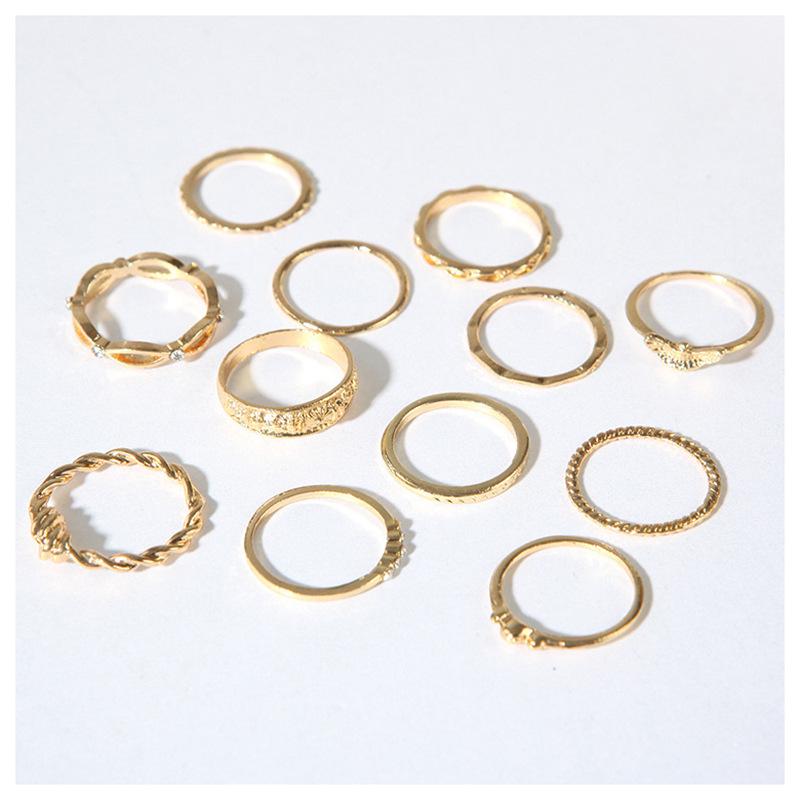 

SCIONE Кольцо Набор Ретро Бриллиантовое Кольцо 12 Набор Комбинированная обмотка Элегантное Красивое Узелковое Резное Кольцо 12 piece set